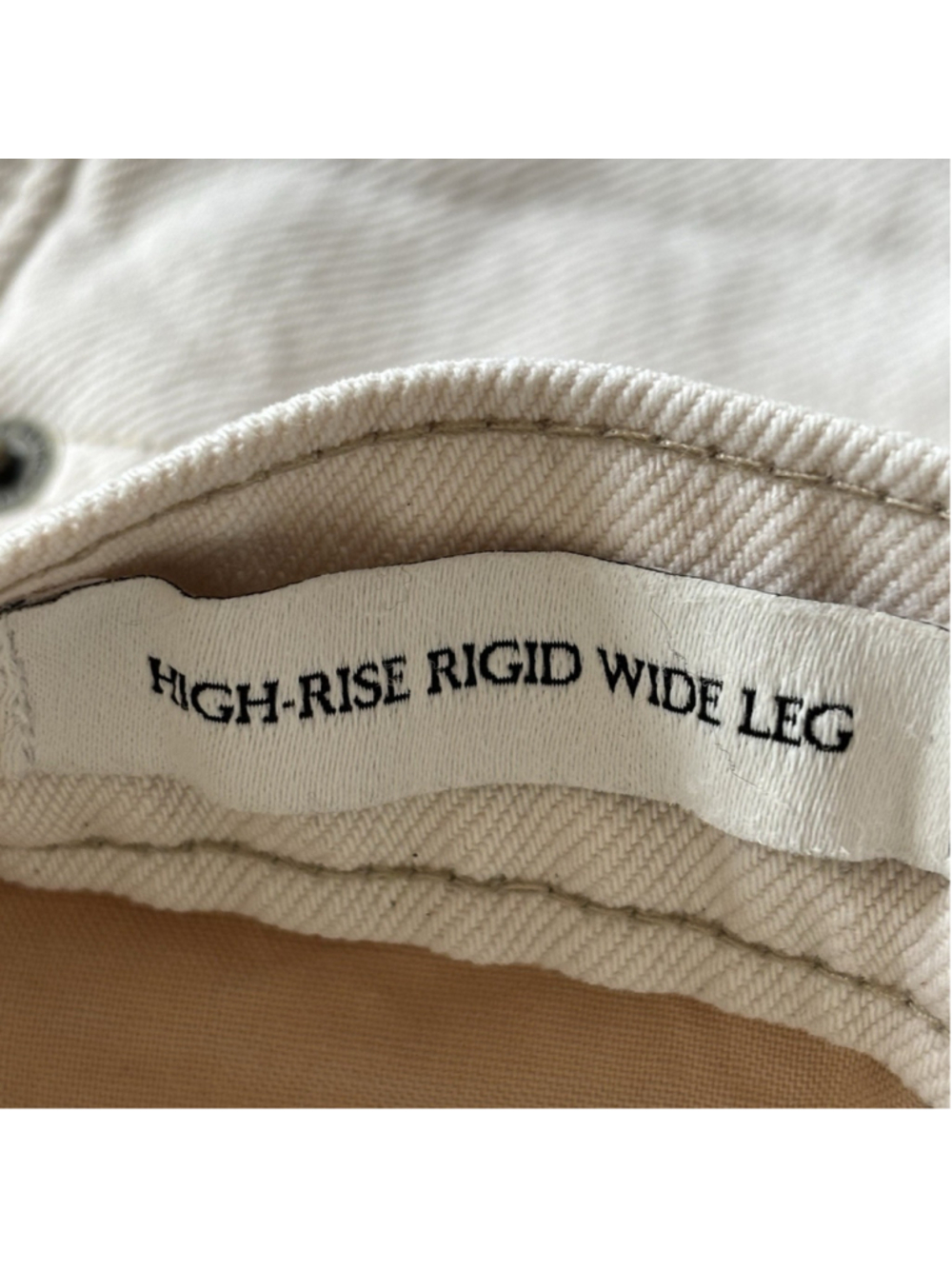 Banana Republic High Rise Rigid Wide Leg Jeans Off White Cream Denim Size 27P - Picture 9 of 10